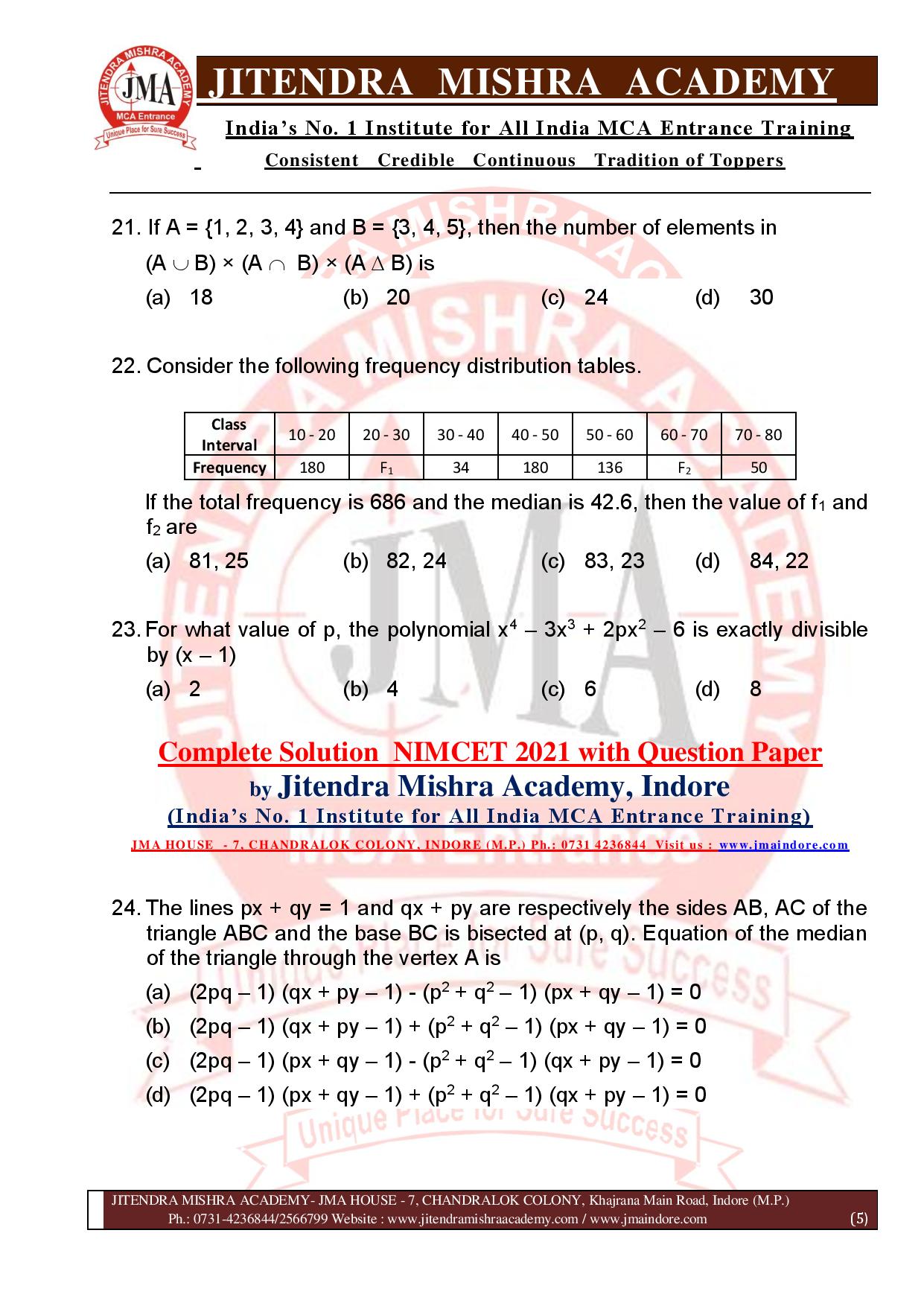 NIMCET 2021 QUESTION PAPER (F)-page-005