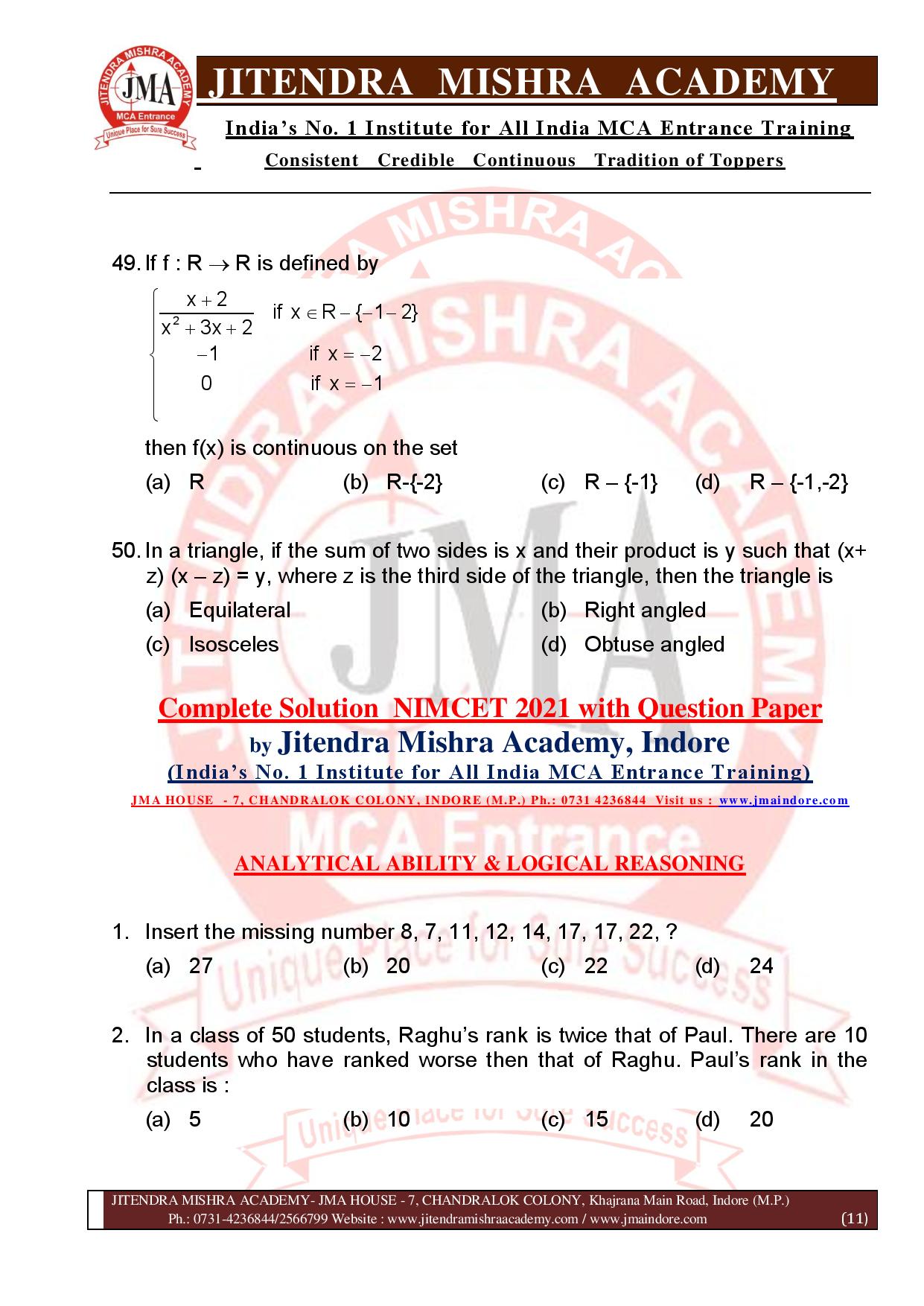 NIMCET 2021 QUESTION PAPER (F)-page-011