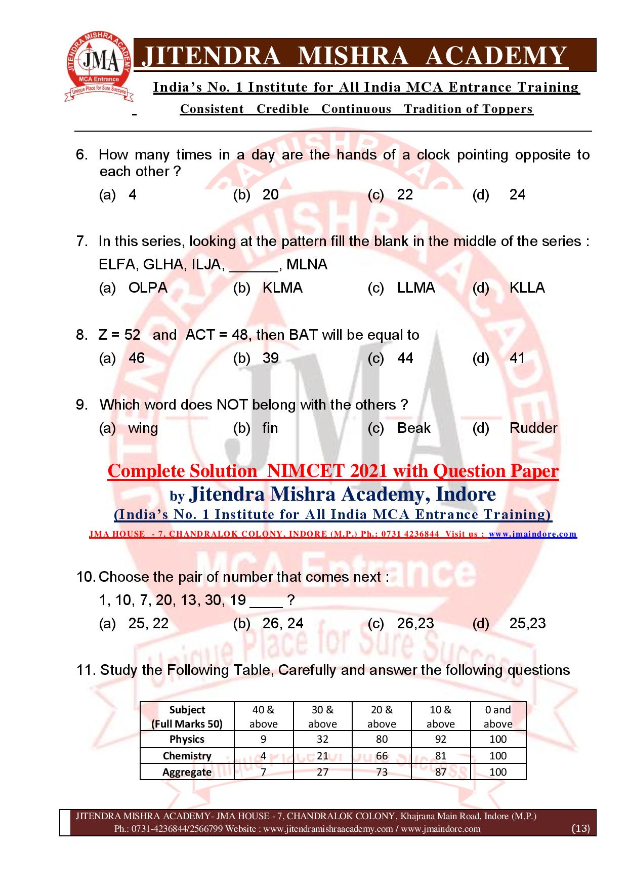 NIMCET 2021 QUESTION PAPER (F)-page-013