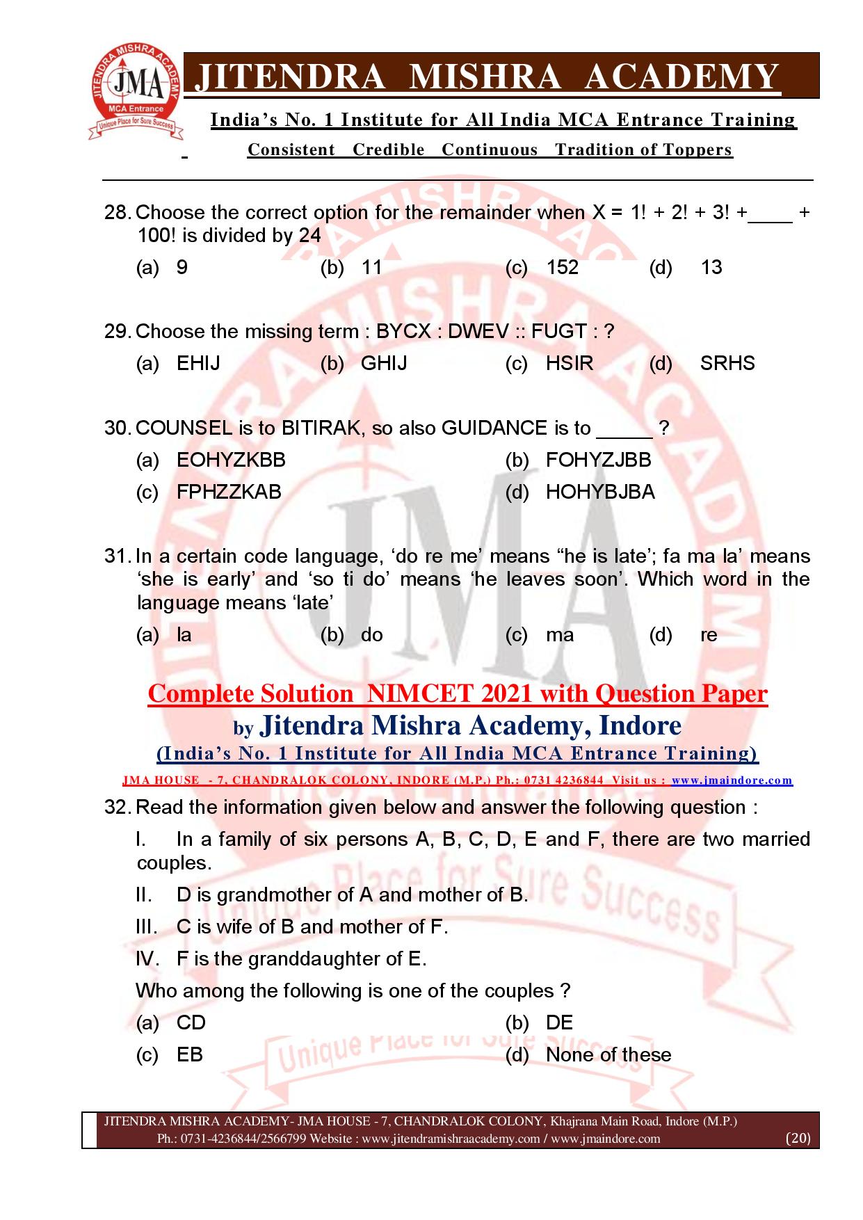 NIMCET 2021 QUESTION PAPER (F)-page-020